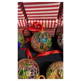 Cloisonne ornaments, set of 6