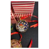 Cloisonne ornaments, set of 6