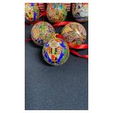 Cloisonne ornaments, set of 6