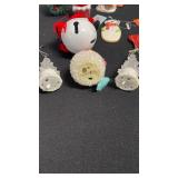 Santa and snowmen ornaments