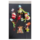 Christmas ornaments, Santa, penguin, elf and more, all new
