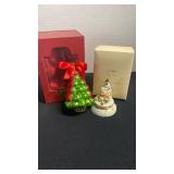 Lenox Christmas tree ornament and Lenox Winnie the Pooh trinket box