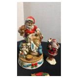 Santa ornaments, figurines and music box