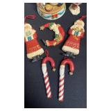 Santa ornaments, figurines and music box