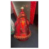 Christmas ornaments, glass Santa and more