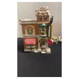 Ceramic Snow Village collectible Coca Cola Soda Fountain with cord