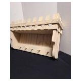 Rustic wall hanging coat hook rack with shelf,15x25.5x6.5