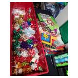 Gift wrap storage box, gift bags, bows