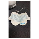 Santa Claus and Snowmen statue in blue and white