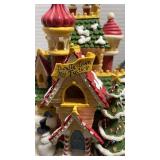 Christmas Village Toy Factory by Bundle Town with ornaments