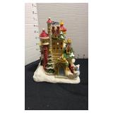 Christmas Village Toy Factory by Bundle Town with ornaments