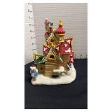 Christmas Village Toy Factory by Bundle Town with ornaments