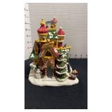 Christmas Village Toy Factory by Bundle Town with ornaments