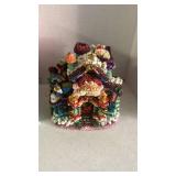 Crinkle Claus Christmas Cottage Figurine no light 6 inches tall