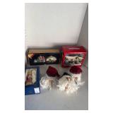 Goebel and other ornaments and icicle lights