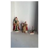 Santa figurine/music boxes and more