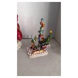 Santa figurine/music boxes and more