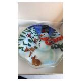 Peggy Karr 11-inch Winter Scene Fluted Glass Bowl