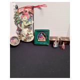 Mary Engelbreit Christmas ornament, Otigiri musical nutcracker, wall hanging, and ornaments.