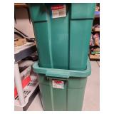 Rubbermaid Roughneck totes, 18 gal., 2 green