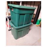 Rubbermaid Roughneck totes, 18 gal., 2 green