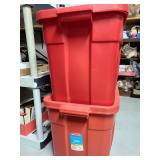 Rubbermaid Roughneck totes, 18 gal., 2 red