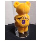 Kobe Bryant Salvinos B-Ball plush promo bear housed in cylindrical case
