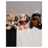 Harley Davidson beanbag plush bears and pig.
