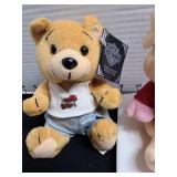 Harley Davidson beanbag plush bears and pig.