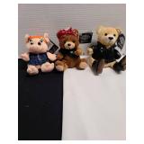 Harley Davidson plush pig and bears.