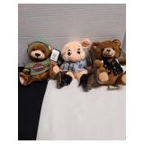 Harley Davidson plush bears and pig.