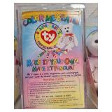 TY Beanie Babies Color Me Beanie in acrylic cases and Clubby IV