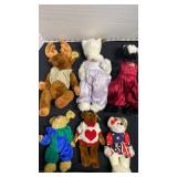 Ty Attic Treasures plush bears, cats and a moose