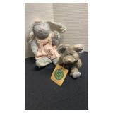 Boyds Bears Investment, Lizzie Wishkabibble with signed tag, Investment bear and mouse, Baby Boyds and a rabbit no tag