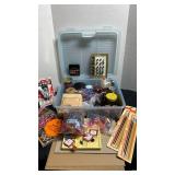 Tote full of crafting supplies