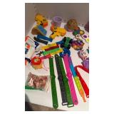 Pop it keychains and wristbands, nerf guns(no bullets) and more