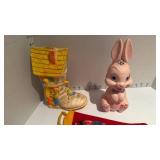 Vintage toys and banners