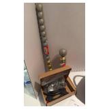 Itoma alarm clock with charging pad new, basket, ornaments and horseshoe cross kits