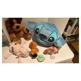 Stitch pillow and stuffed animals