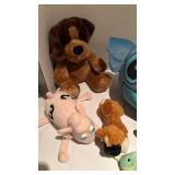 Stitch pillow and stuffed animals