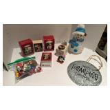 Hallmark ornaments, snowman decor and ornaments