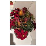 Metal sled with holiday decor