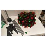 Collapsible tinsel Christmas tree with red and green sequins with lights new