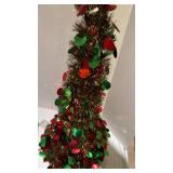 Collapsible tinsel Christmas tree with red and green sequins with lights new