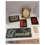 Wall signage decor and picture frame.