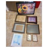 Wall decor and picture frames, largest is16x25