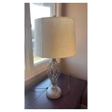 Lattice Design Table Lamp with Cream Shade - Retail: $45