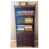 Traditional Cherry Wood Bookcase with Cabinet - Retail: $125 (Books Included)