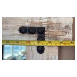 Rustic Whitewashed Wall Mirror with Decorative Corner Brackets - Retail: $75