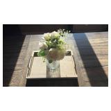 Rustic Wooden Display Tray with Handles - Retail: $35